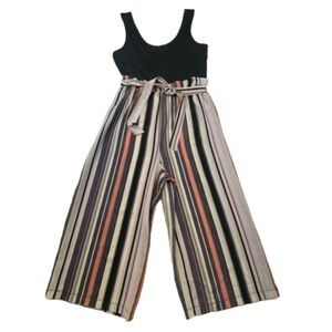 EUC Kismet Jumpsuit Paperbag Waist Sleeveless With Striped Wide Leg Size Small